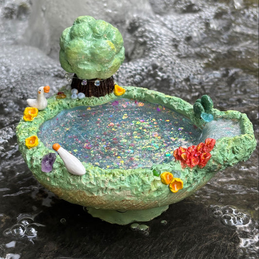 Waterfall Pool - Kokedama Moss Ball Planter Saucer/Medium