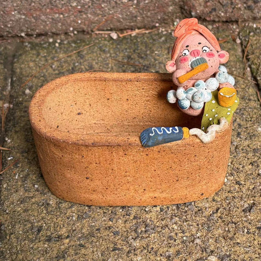 Toothbrushing - Handmade Succulent Pot/Medium