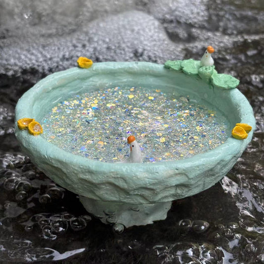 Enchanted Pond - Kokedama Moss Ball Planter Saucer/Medium