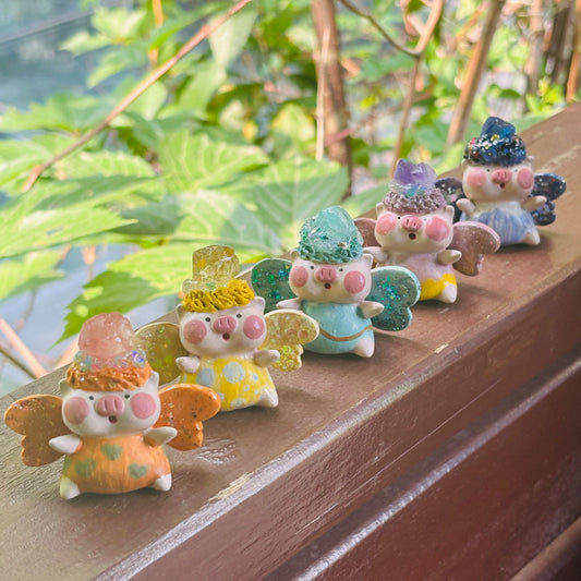 Enchanted Garden Piggy Fairies - Featuring Crystal Crown